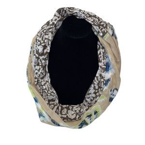 J. Jill soft mixed print infinity scarf in brown, white, tan, blue, and green
